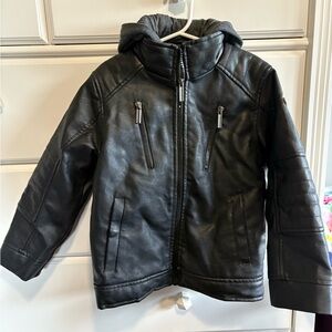 English Laundry Black Faux Leather Puffer Jacket